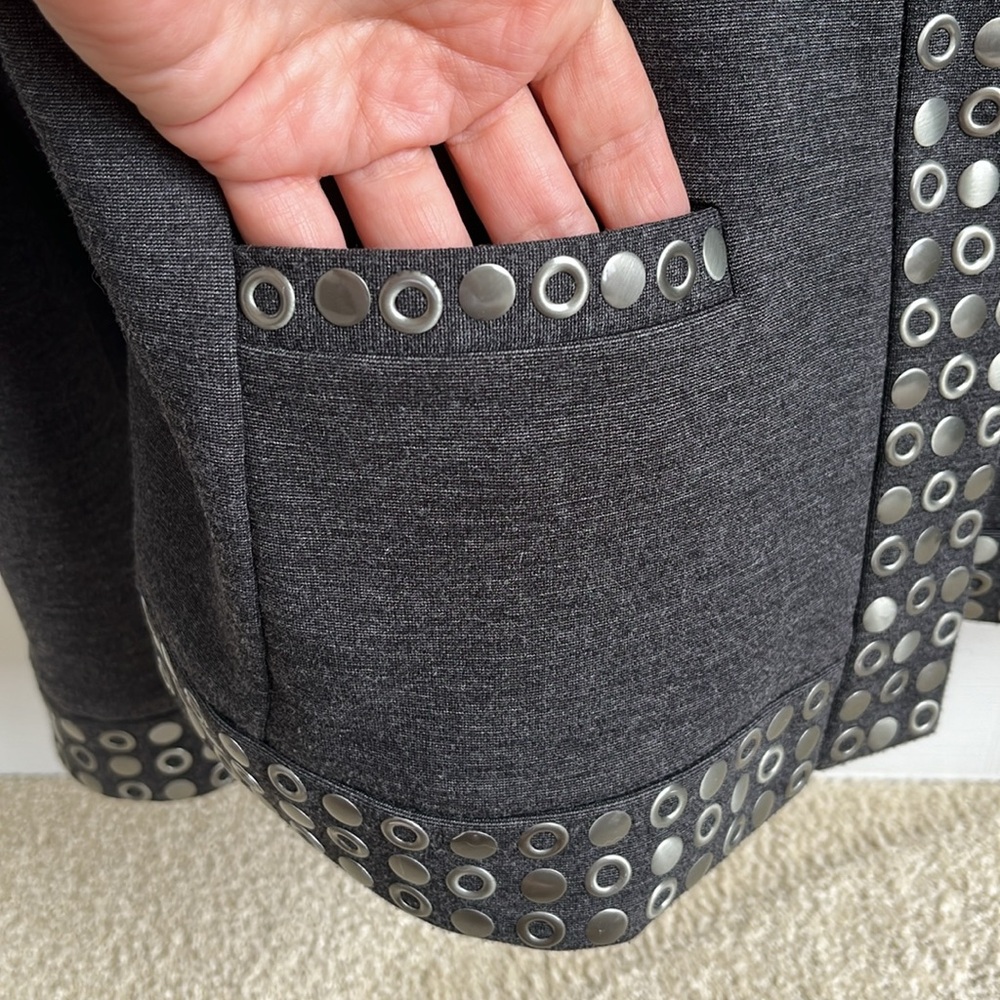 Lynn Ritchie Silver Snap Up Jacket, Euc - image 3